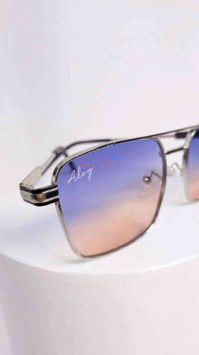 M-MX002-P2 Kacamata Premium Quality Double Bridge Luxury Metal Gradient Sun Glasses Unisex