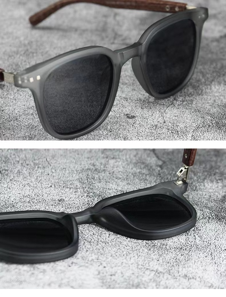PL-H050 Kacamata Hitam European and American Wood Grain Leg Sunglasses Uv Protection