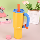 [11307] BM-S002 Botol Minum Tumbler Stainless Steel Lucu Viral Tahan Panas dan Dingin 1200 ML (BM-S002-Yellow)