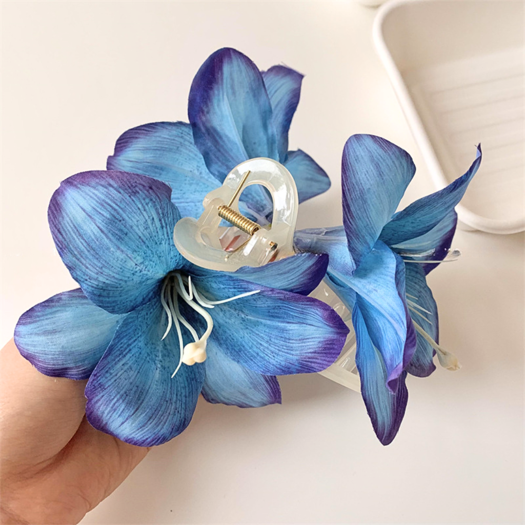 JR-A012 "Clear Stock" Jepit Rambut Bunga Amaryllis Elegan Jepitan Rambut Korea Fashion Floral Hairpin