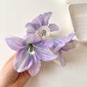 [11027] JR-A012 "Clear Stock" Jepit Rambut Bunga Amaryllis Elegan Jepitan Rambut Korea Fashion Floral Hairpin (JR-A012-Purple)