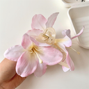 [11028] JR-A012 "Clear Stock" Jepit Rambut Bunga Amaryllis Elegan Jepitan Rambut Korea Fashion Floral Hairpin (JR-A012-Pink)