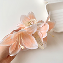 [11029] JR-A012 "Clear Stock" Jepit Rambut Bunga Amaryllis Elegan Jepitan Rambut Korea Fashion Floral Hairpin (JR-A012-Cream)