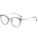 [11371] M-AR002-P2 Kacamata Premium Anti Radiasi Frame Cat Eye Gagang Tipis Minimalis (M-AR002-P2-Gray-Silver)