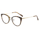 [11372] M-AR002-P2 Kacamata Premium Anti Radiasi Frame Cat Eye Gagang Tipis Minimalis (New Product) (M-AR002-P2-Leopard-Gold)