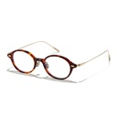 [11377] M-AR003 Kacamata Premium Anti Radiasi Frame Oval Retro Berkelas (M-AR003-P2-Leopard-Gold)