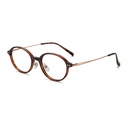 [11386] M-AR005-P2 Kacamata Premium Anti Radiasi Frame Oval Style Nerd Aesthetic Retor Minimalis (New Product) (M-AR005-P2-Leopard-Gold)