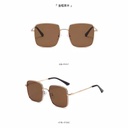 [10248] M-MX001 "Clear Stock" Kacamata Pria/Wanita-Fashion-Retro Vintage Segiempat Metal-Sunglasses-Korea K104 (M-MX001-Gold/Tea)