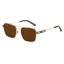 [11222] M-MX002-P2 Kacamata Premium Quality Double Bridge Luxury Metal Gradient Sun Glasses Unisex (M-MX002-P2-Gold/Tea)