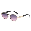 [11389] M-H004 Kacamata Hitam Metal Men's Sunglasses (New Product) (M-MX004-Gold/Purple)