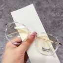 [10814] PL-AR012 "Clear Stock" Kacamata Anti Radiasi Wanita /Kacamata Stylish Lucu Bulat/ Kacamata (PL-AR012-Clear)