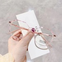 [10815] PL-AR012 "Clear Stock" Kacamata Anti Radiasi Wanita /Kacamata Stylish Lucu Bulat/ Kacamata (PL-AR012-Pink)