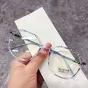 [10817] PL-AR012 "Clear Stock" Kacamata Anti Radiasi Wanita /Kacamata Stylish Lucu Bulat/ Kacamata (PL-AR012-Blue)