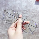 [10338] M-AR001 Kacamata Pria/Wanita-Fashion-Retro Anti Radiasi Metal-Sunglasses-Korea K105 (M-AR001-Silver/Gray)