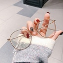 [10339] M-AR001 Kacamata Pria/Wanita-Fashion-Retro Anti Radiasi Metal-Sunglasses-Korea K105 (M-AR001-Gold/White)
