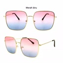 [10247] M-MX001 Kacamata Pria/Wanita-Fashion-Retro Vintage Segiempat Metal-Sunglasses-Korea K104 (M-MX001-Gold/Pink/Blue)