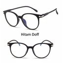 [10081] PL-AR001 Kacamata Pria/Wanita-Fashion-Anti Radiasi-Lensa Transparan-Sunglasses-Import (PL-AR001-Hitam/Pasir)