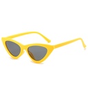 [10226] PL-H008 Korean Fashion Segitiga Mata Kucing Kacamata Hitam Wanita/Pria Sunglasses MK02 (PL-H008-Yellow/Grey)
