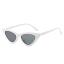 [10229] PL-H008 Korean Fashion Segitiga Mata Kucing Kacamata Hitam Wanita/Pria Sunglasses MK02 (PL-H008-White/Grey)