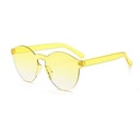 [10104] PL-WW002 Kacamata Pria/Wanita-Jelly-Permen-Warna-Fashion-Tanpa Frame-Sunglasses-Murah #Jelly (PL-WW002-Kuning/Bening-#20Jelly)