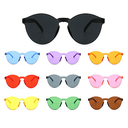 [10107] PL-WW002 Kacamata Pria/Wanita-Jelly-Permen-Warna-Fashion-Tanpa Frame-Sunglasses-Murah #Jelly (PL-WW002-Coklat/Kuning-#23Jelly)