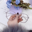 [10464] PL-AR003 Kacamata Gradient Trasnparant Clear Lens Glasses for Women Retro Eyewear (PL-AR003-Gray)