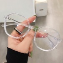 [10468] PL-AR003 Kacamata Gradient Trasnparant Clear Lens Glasses for Women Retro Eyewear (PL-AR003-Transparant)
