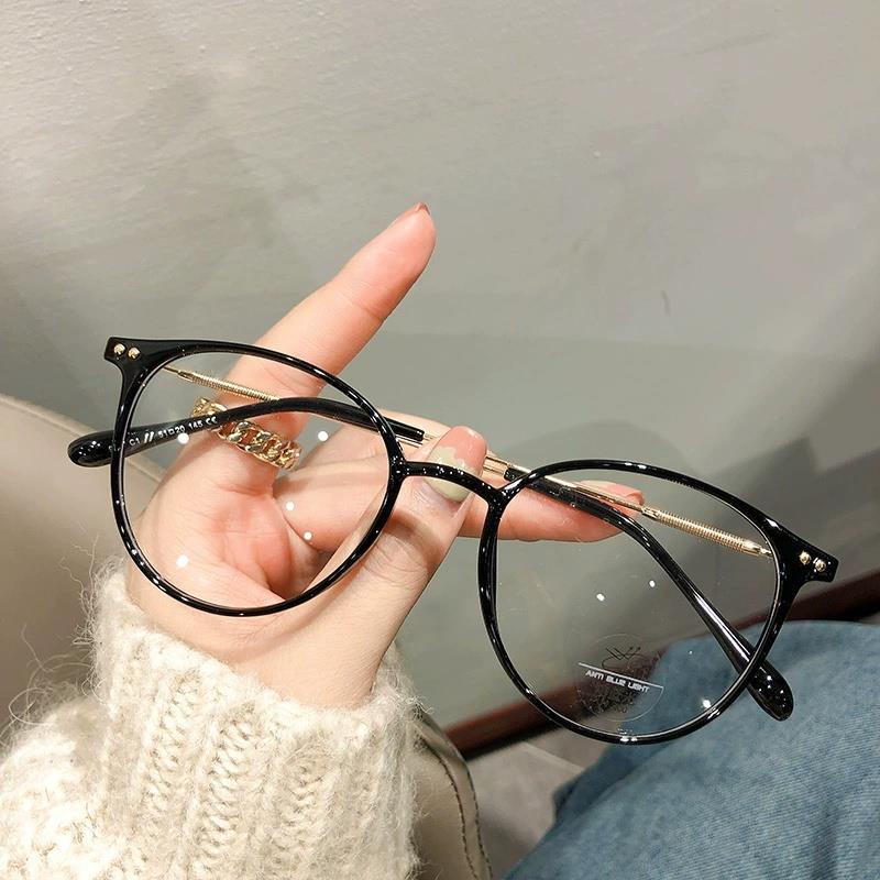 PL-AR004 Kacamata Anti Radiasi Bentuk Bulat Bahan Metal Gaya Korea Untuk Pria Dan Wanit