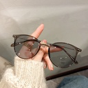 [10493] PL-ARPT002 Kacamata Photochromic Anti Radiasi Bentuk Bulat Bahan Metal Gaya Korea Untuk Pria Dan Wan (PL-ARPT002-Tea)