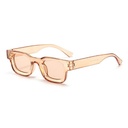 [10450] PL-WW005 Kacamata Hitam UV400 Bingkai Kecil Persegi Gaya Vintage Untuk Pria Dan Wanita (PL-WW005-Tea)