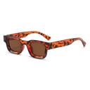 [10451] PL-WW005 Kacamata Hitam UV400 Bingkai Kecil Persegi Gaya Vintage Untuk Pria Dan Wanita (PL-WW005-Leopard)