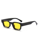 [10452] PL-WW005 Kacamata Hitam UV400 Bingkai Kecil Persegi Gaya Vintage Untuk Pria Dan Wanita (PL-WW005-Yellow)