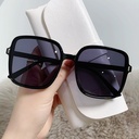 [10461] PL-WW006 Kacamata Hitam Pelindung UV Bentuk Kotak Oversize Gaya Eropa Untuk Wanita (PL-WW006-Black)
