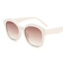 [11081] PL-H040 Kacamata Hitam Fashion Stylish Korean Retro Style (PL-H040-White/Tea)