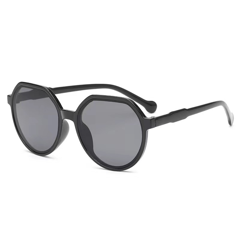 PL-H041 Kacamata Hitam Frame Hexagon Korean Retro Elegan Fashion