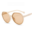 [11091] PL-H041 "Clear Stock" Kacamata Hitam Frame Hexagon Korean Retro Elegan Fashion (PL-H041-Beige/Tea)