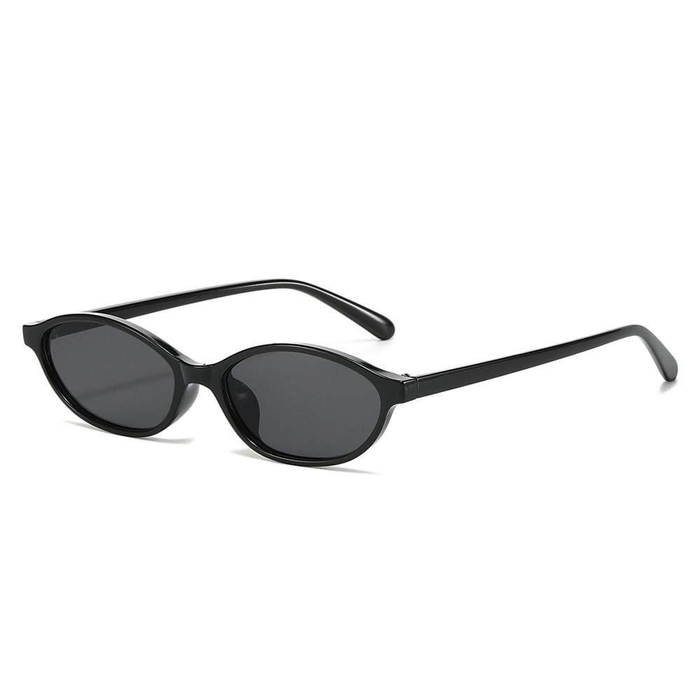 PL-H047 Kacamata Hitam Fashion Oval Retro Korean Look Sunglasses Vintage Fashion Wanita
