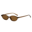 [11163] PL-H047 Kacamata Hitam Fashion Oval Retro Korean Look Sunglasses Vintage Fashion Wanita (PL-H047-Deep Tea/Tea)