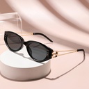 [11422] PL-H051 Kacamata Hitam Cat-Eye Sunglasses for Women Korean Cross-Border (PL-H051-Black-Gold)