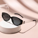 [11423] PL-H050 Kacamata Hitam European and American Wood Grain Leg Sunglasses Uv Protection (New Product) (PL-H051-Black-Silver)