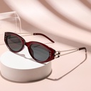 [11425] PL-H050 Kacamata Hitam European and American Wood Grain Leg Sunglasses Uv Protection (New Product) (PL-H051-Maroon-Silver)