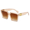 [10511] PL-H015 Kacamata Hitam Korean Gaya Wanita Square Frame Kacamata Mata Wanita UV Protection (PL-H015-Tea, PL-H015 Tea)