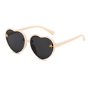 [11126] PL-MX017A Kacamata Fashion Anak Perempuan Model Hati Stylish Anti Silau Anti UV (PL-MX017A-Beige/Tea)