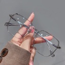 [10565] PL-AR006 Kacamata Anti Radiasi Wanita Pria Lensa Square Replaceable (PL-AR006-Gray)