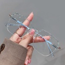 [10567] PL-AR006 Kacamata Anti Radiasi Wanita Pria Lensa Square Replaceable (PL-AR006-Blue)