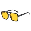 [10573] PL-WW009 Kacamata Hitam Korea Wanita Kacamata Retro Klasik Frame Besar (PL-WW009-Black/Yellow)