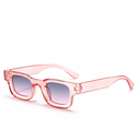 [10453] PL-WW005 Kacamata Hitam UV400 Bingkai Kecil Persegi Gaya Vintage Untuk Pria Dan Wanita (PL-WW005-Pink)