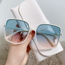 [10457] PL-WW006 Kacamata Hitam Pelindung UV Bentuk Kotak Oversize Gaya Eropa Untuk Wanita (PL-WW006-Blue Pink)