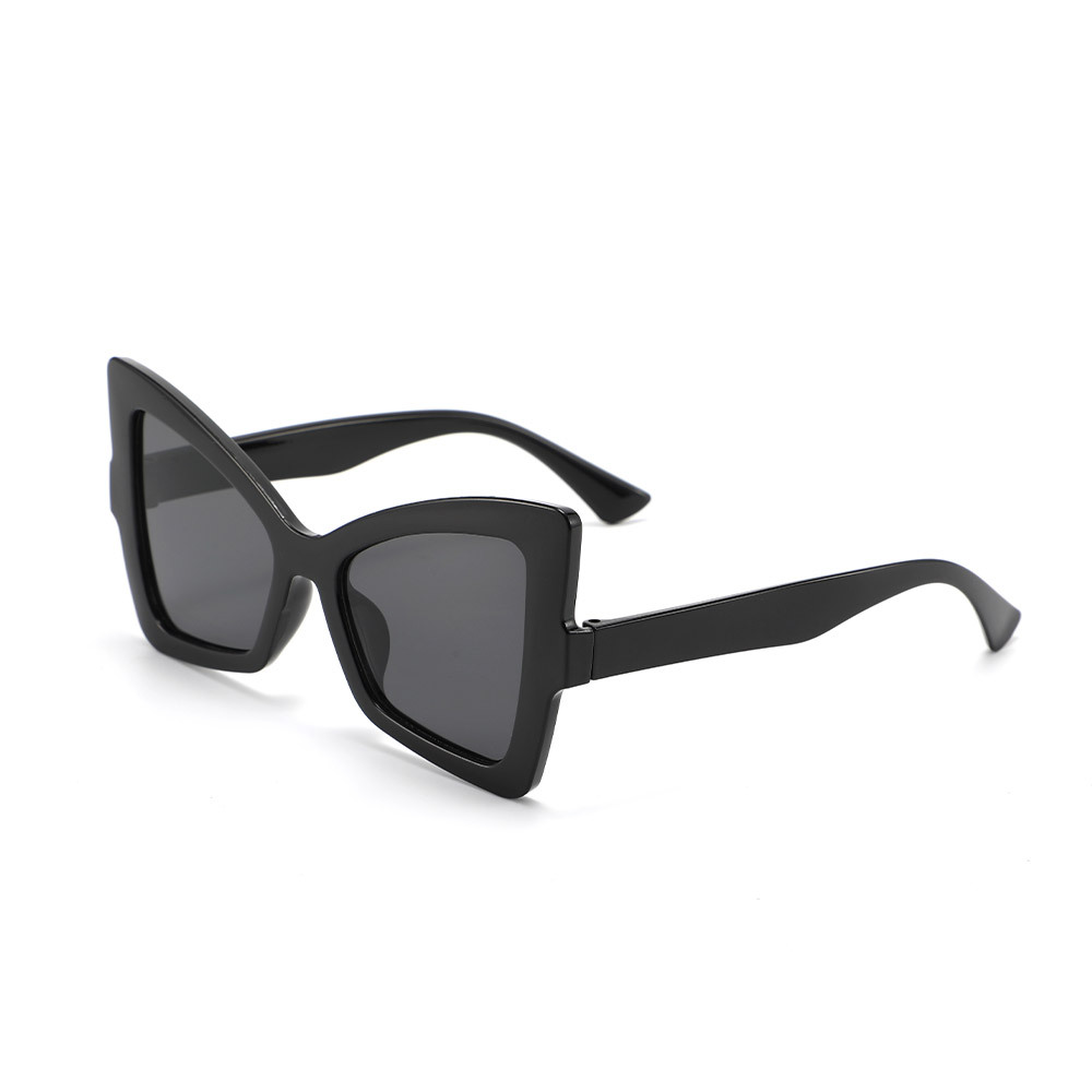 [11082] PL-WW023 Kacamata Wanita Oversized Lensa Gradiasi Model Cat Eye Kupu-Kupu Style Vintage (PL-WW023-Black/Black)