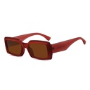 [10583] PL-H018 Kacamata Hitam UV400 Bentuk Persegi Panjang Gaya Retro Untuk Wanita/Pria (PL-H018-Tea)